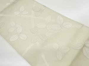 紗 曲線に萩模様織出し名古屋帯